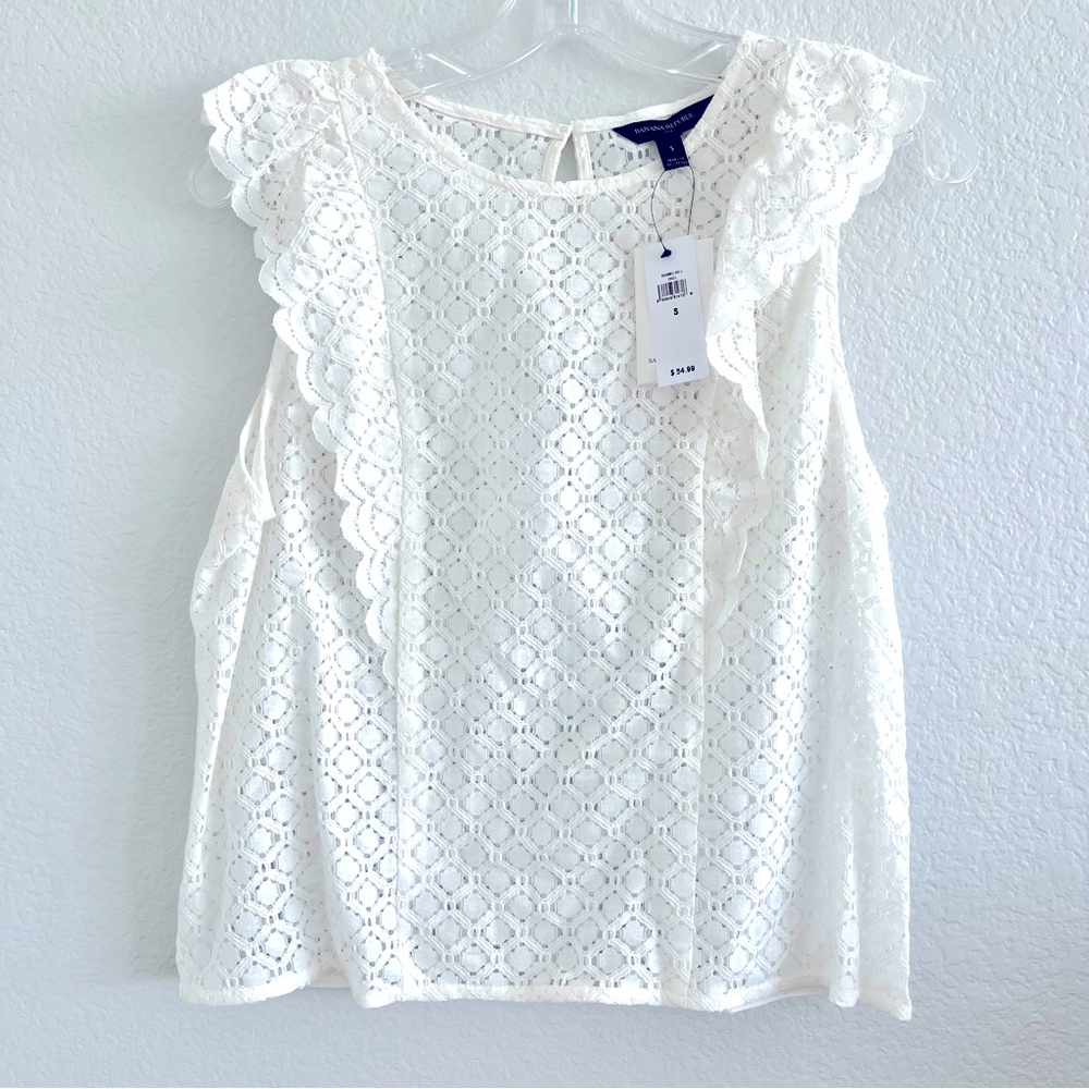 Cute white flutter sleeve blouse
